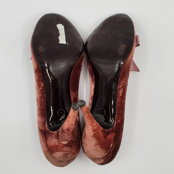 Stella McCartney Crushed Velvet Peep-toe Pumps - Picture 9 of 16